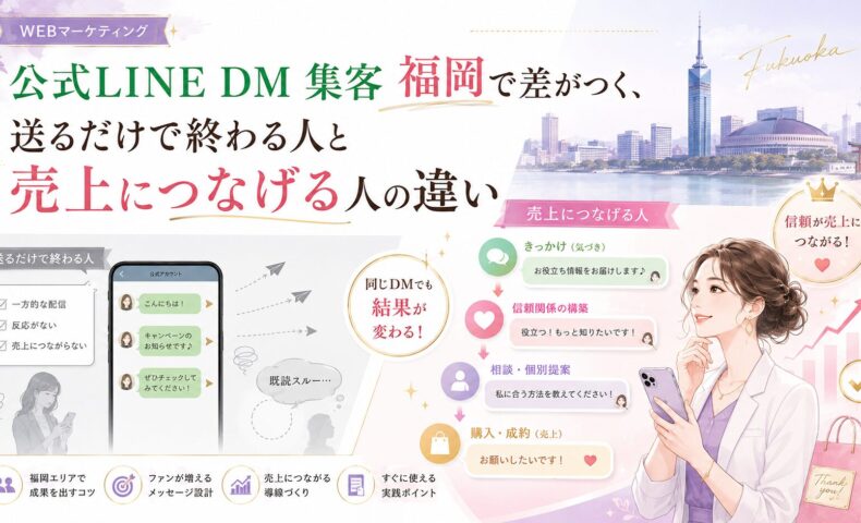 公式LINE DM集客を福岡で売上につなげるための違いを、配信だけで終わる例と信頼導線で比較
