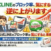公式LINEのブロック率を気にしすぎて配信に不安を感じる事業主の状態と、数字を追うほどブロック率が下げられなくなる本質的な問題を示している