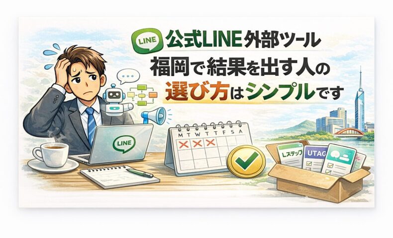 公式LINEの外部ツール選びに迷う事業主が、シンプルな基準で判断することで運用が安定しブロック率を下げる考え方を示している
