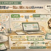 公式LINEとCRMを連携し、来店履歴や顧客行動が自動で蓄積され、配信と対応が整理される仕組みを示す公式LINE CRM 連携 福岡の全体像