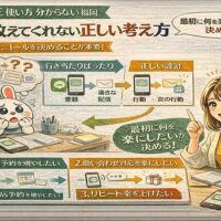 公式LINEの使い方が分からない福岡の事業者向けに、目的を先に決める設計思考と行動導線を整理し、迷わず使う考え方を示している構成図