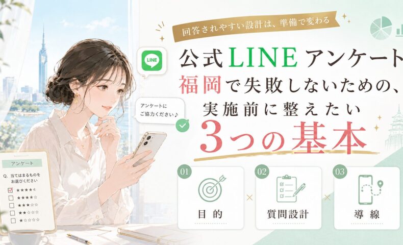 福岡の事業者向けに、公式LINEアンケートの質問設計・回答活用・集客導線を整理した構成