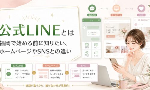 公式LINEとは何かを福岡の事業者向けに、ホームページやSNSとの役割の違いと導線設計で整理した比較ビジュアル