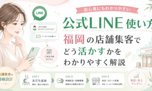 公式LINE 使い方 福岡の店舗集客で、友だち追加から情報配信、来店予約、リピート促進までの導線を整理した内容