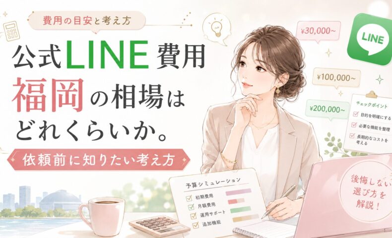 公式LINE 費用 福岡の相場を、初期費用・月額費用・運用サポート・追加機能の視点で整理した内容
