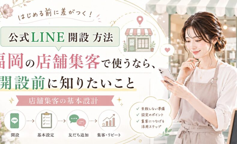 公式LINE 開設 方法 福岡の店舗集客で必要な開設、基本設定、友だち追加、集客リピートの流れを解説