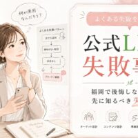 公式LINE 失敗事例 福岡をテーマに、反応がない配信やあいまいな導線など、運用前に見直すべき失敗パターンを整理した構成