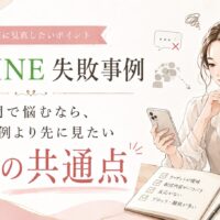 スマホを見つめて悩む女性と、既読スルー・反応がない・ブロックの吹き出しを添えた、公式LINE 失敗事例 福岡の記事アイキャッチ